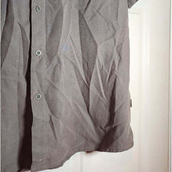 The North Face Men's Lightweight Gray Checkered Button Up Short Sleeve Top L - Picture 5 of 6